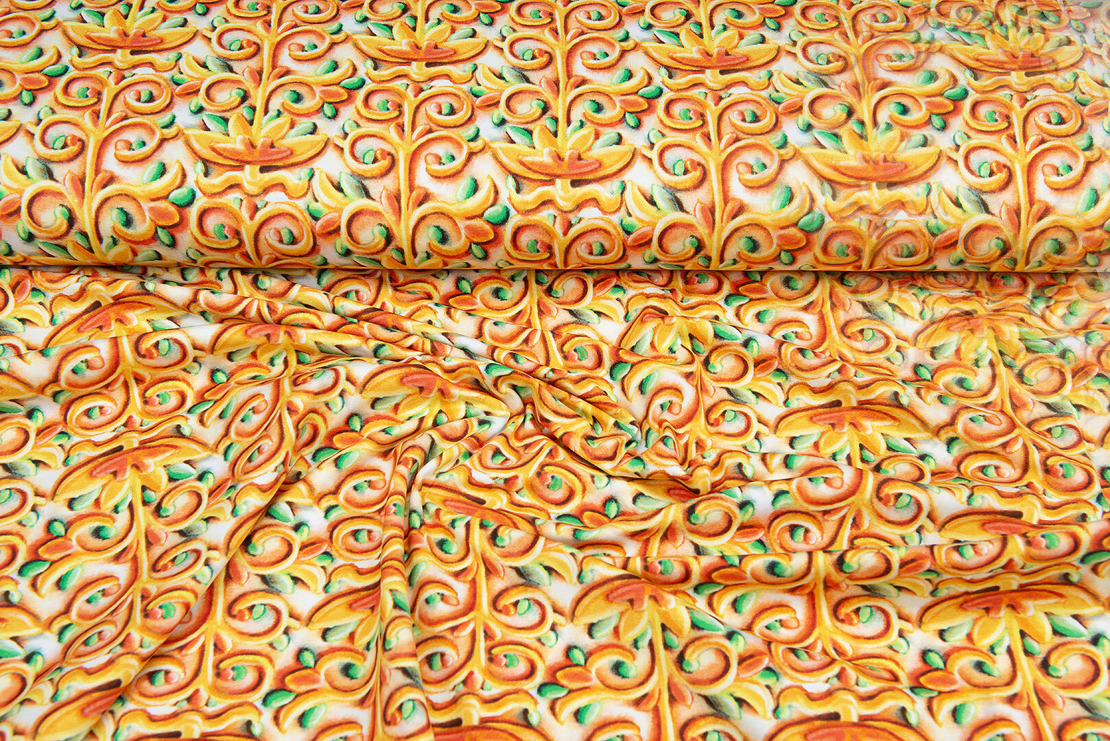 Katoenen Tricot bedrukt colorful deco