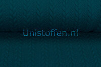 Gebreide kabel jacquard stof Petrol