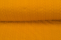 Gebreide kabel jacquard stof okergeel