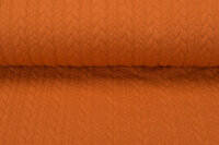 Gebreide kabel jacquard stof roest oranje