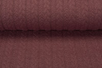 Gebreide kabel jacquard stof licht aubergine