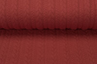 Gebreide kabel jacquard stof koraalrood