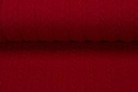Gebreide kabel jacquard stof donkerrood