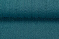 Gebreide kabel jacquard stof petrol