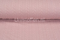 Gebreide kabel jacquard stof Donker zalm