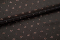 Voeringstof jacquard kronen VO11 donkerbruin