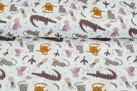 Katoenen Mousseline bedrukt glad jungle