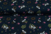 Katoenen Mousseline bedrukt glad sloth