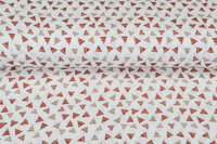 Baumwoll Musselin bedruckt glatt triangle rost-taupe