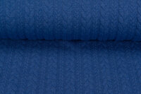 Gebreide kabel jacquard stof kobalt