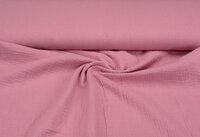 Katoenen mousseline uni pastel roze