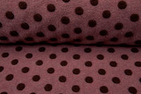 Boiled wool fluffy big dots pastel roze- oud roze