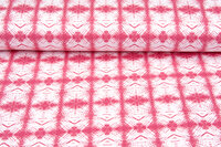 French Terry bedrukt hypnose koraalrood