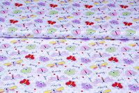 Baumwoll Popeline Bedruckt butterfly weiss-grün