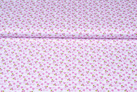 Katoen Poplin bedrukt cherry hearts roze