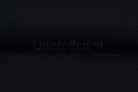 Gebreide kabel jacquard stof Zwart