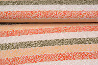 Katoenen Tricot bedrukt colorful stripes oranje-goen