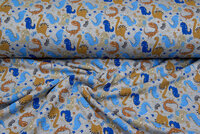 Alpenfleece bedrukt happy dino donkergrijs