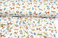 Alpenfleece bedrukt fox & friends lichtgrijs