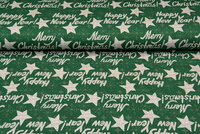 French Terry bedrukt happy new year groen