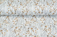 Katoenen Mousseline bedrukt glad flower twigs