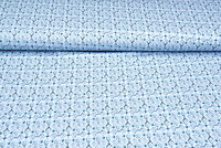 Katoenen Tricot bedrukt fantasy mint-blauw