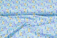 Flanel stof numbers lichtblauw