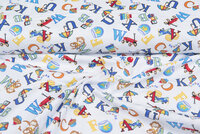 Flanel stof letters wit