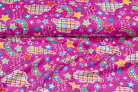 Flanel stof dreams donkerroze