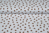 Katoenen Tricot bedrukt acorn off-white