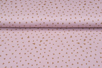 Katoenen Tricot bedrukt little hearts oudroze
