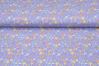 Katoenen Tricot bedrukt little floral lila