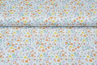 Katoenen Tricot bedrukt little floral wit