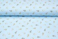 Katoenen mousseline bedrukt little duck lichtblauw