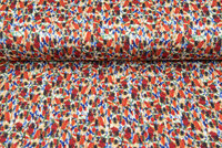 Viscose bedrukt camo watercolor pique roest-rood