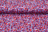 Viscose bedrukt camo watercolor pique paars-rood