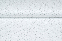 Katoenen Tricot bedrukt mini hearts ecru - oudgroen