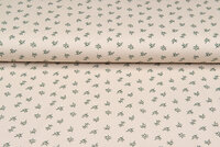 Katoenen Tricot bedrukt mini branches zand