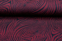 Gebreide Jacquard stof retro stripes bordeaux-zwart