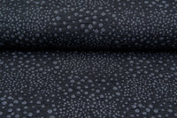 Gebreide Jacquard stof little dropps donkergrijs-grijs