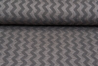 Gebreide Jacquard stof zigzag zilvergrijs-taupe