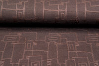 Gebreide Jacquard stof retro stripes bruin