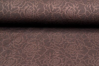 Gebreide Jacquard stof roses bruin