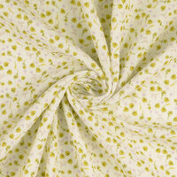 Baumwoll Musselin bedruckt little flower lime-ecru