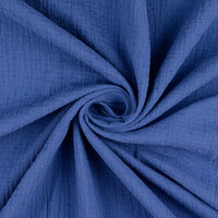 Baumwoll Musselin bedruckt dobby metalblau