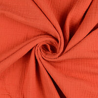 Katoenen mousseline bedrukt dobby roest-oranje