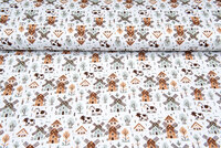 Katoenen Tricot digitaal bedrukt little farm mill