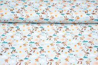 Katoenen Tricot digitaal bedrukt lovely goos mint