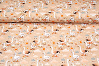 Baumwolljersey digital bedruckt bedrukt lovely goos kamel