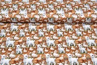 Katoenen Tricot digitaal bedrukt little goat-duck